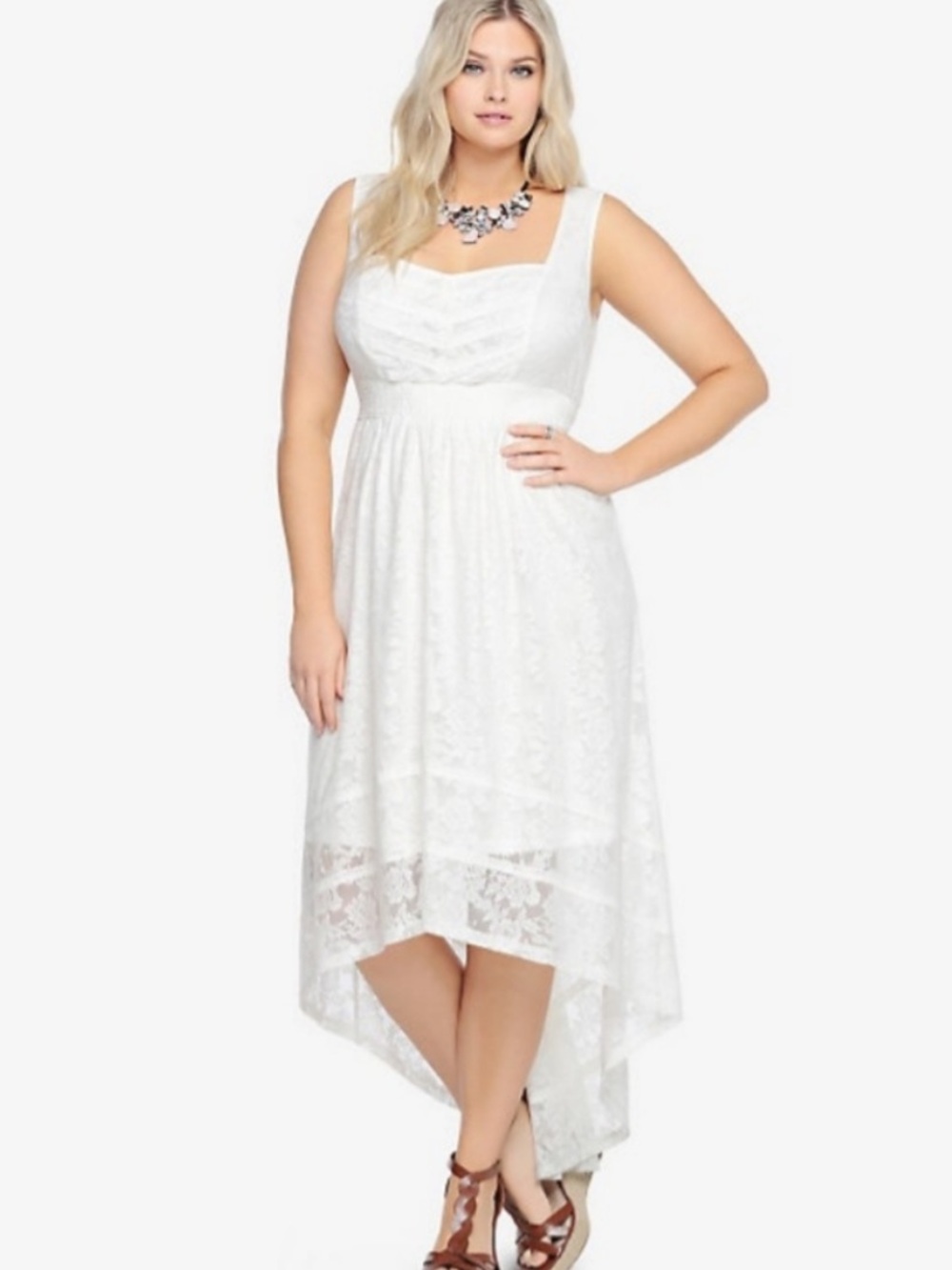 torrid White Lace High-Low Sundress